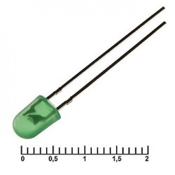 Светодиод 5 oval green 1800mcd 3,4v