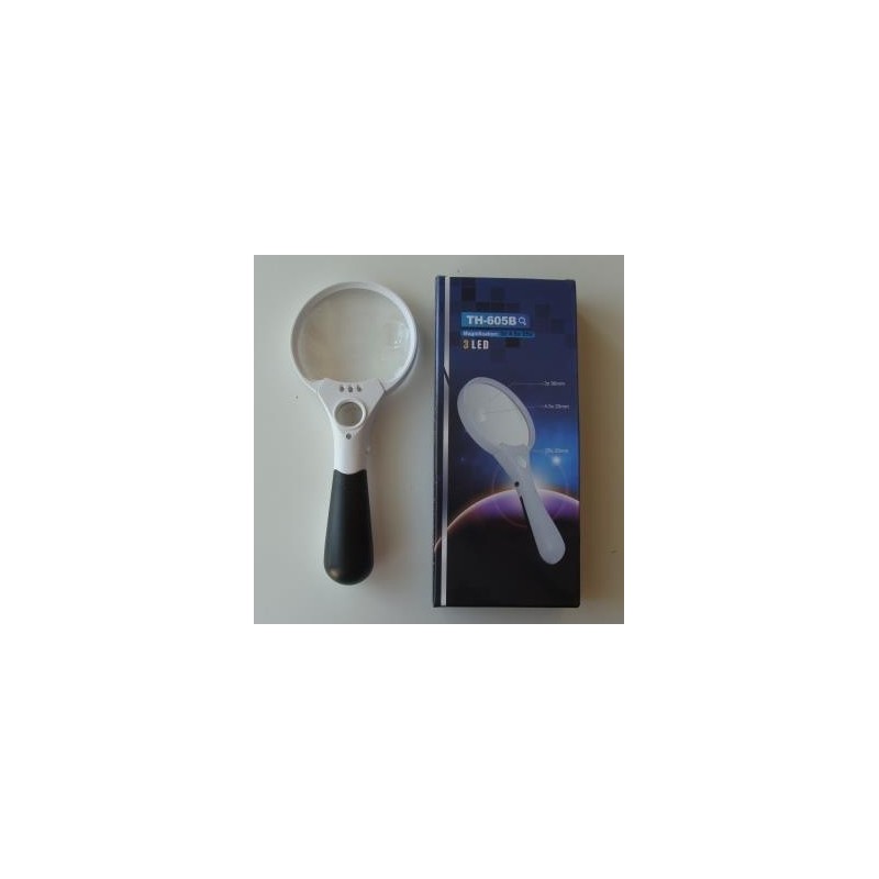 Лупа с подсветкой TH-605B 90мм 3Х 4,5Х 25Х 3LED