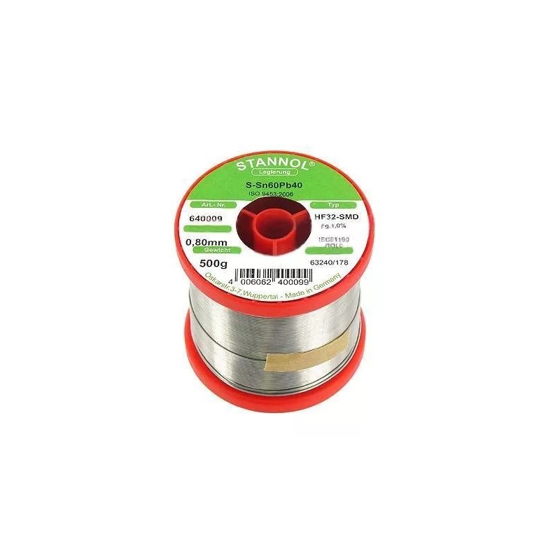 Припой STANNOL Sn60Pb40 ф1,0mm  с флюсом...