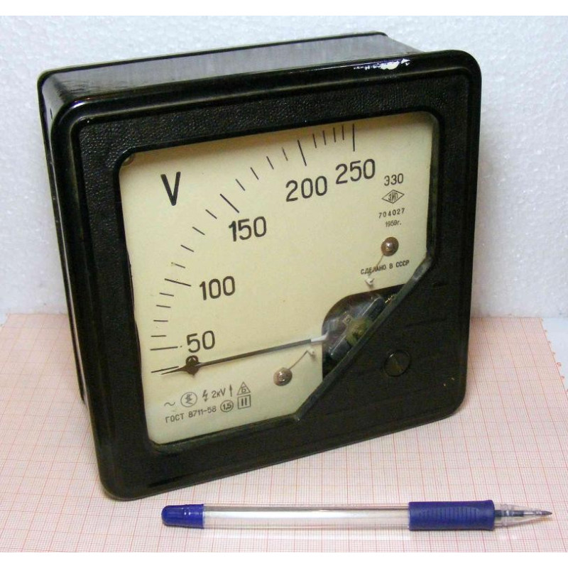 Вольтметр 250В 50гц (72х72)
