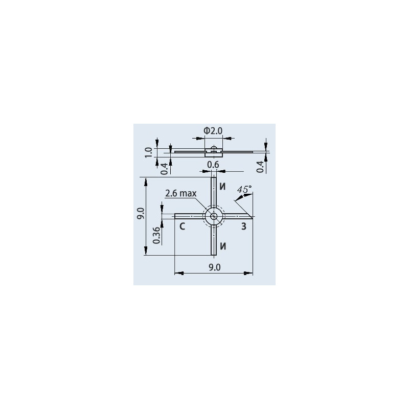 Транзистор 3П324Б-2 Au