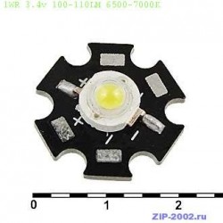 Мощные светодиоды 1WR 3.4v 100-110LM 6500-7000K