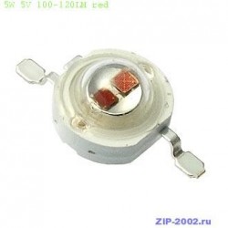 Мощные светодиоды 5W 5V 100-120LM red