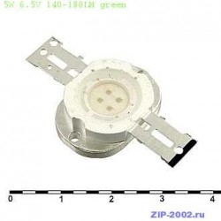 Мощные светодиоды 5W 6.5V 140-180LM green