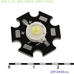 Мощные светодиоды 5WR 6.5V 400-420LM 6500-7000K