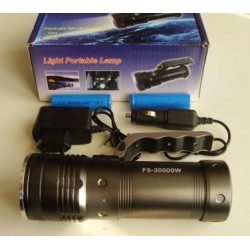 Фонарь аккум. F5-T6 30000W 2x18650 12/220v