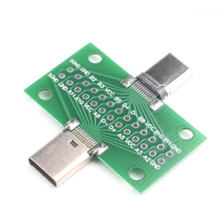Разъем Type-C папа+мама USB3.1 с платой для распайки 24...