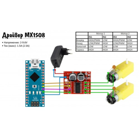 Драйвер двигателя L298N 2.5A - 2.0 PWM