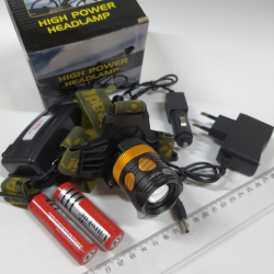 Фонарь наголовный HYT-K13-T6 аккум. 2x18650 12/220v