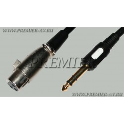 Шнур XLR "гн" - 6.3мм стерео "шт" "позолоченный" OD7.0мм...